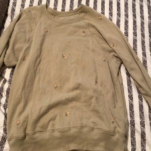 Aerie distressed floral sweatshirt